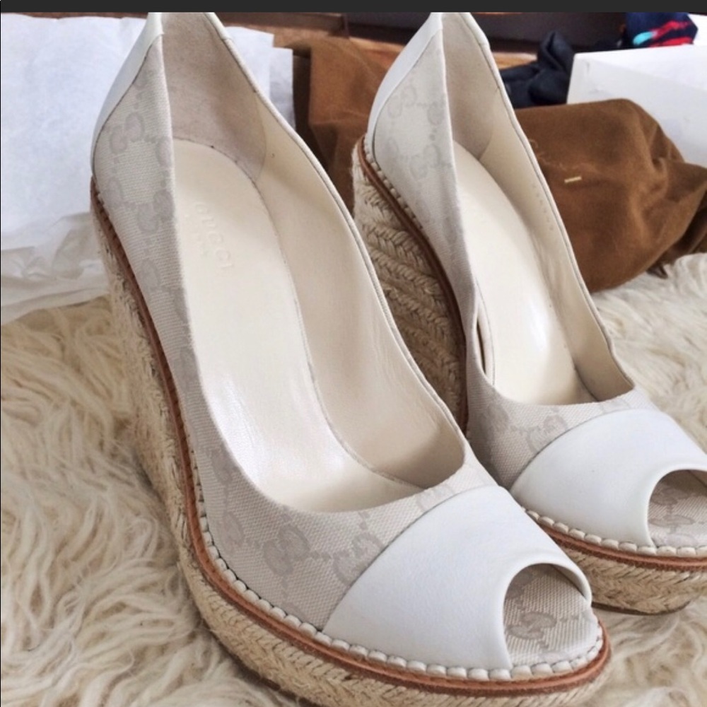 Gucci high heel open toe Esparadrilles